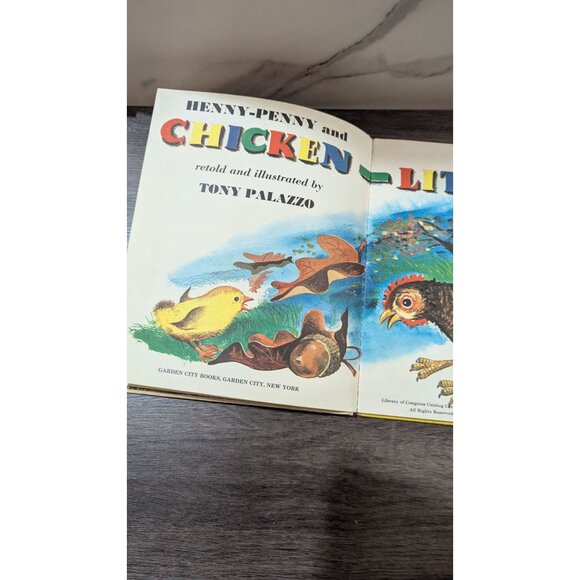 Vtg 1960 Chicken Little Book By Doubleday  with Plush Yellow Duck Toy - Picture 11 of 13